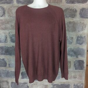 NORTHERN Isles Brown Crew Neck Silk Rayon Cashmere‎ Sweater Men's Size Large